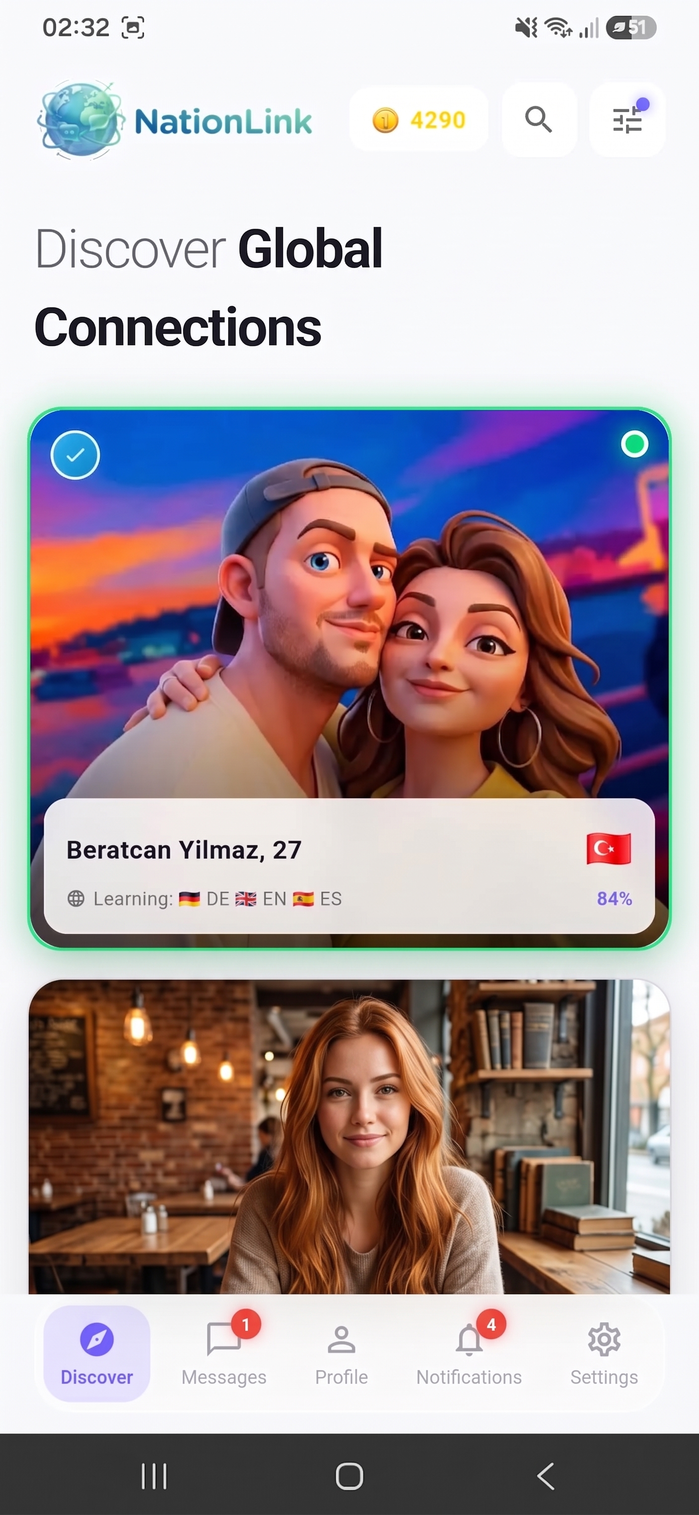 NationLink keşfet ekranı